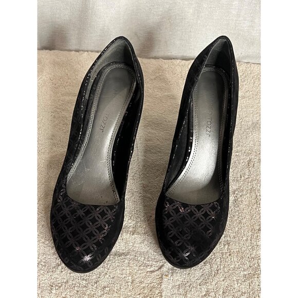 Marco Tozzi Black Patterned 4in High Heel Pumps Size 41 US 9.5 - Picture 13 of 16
